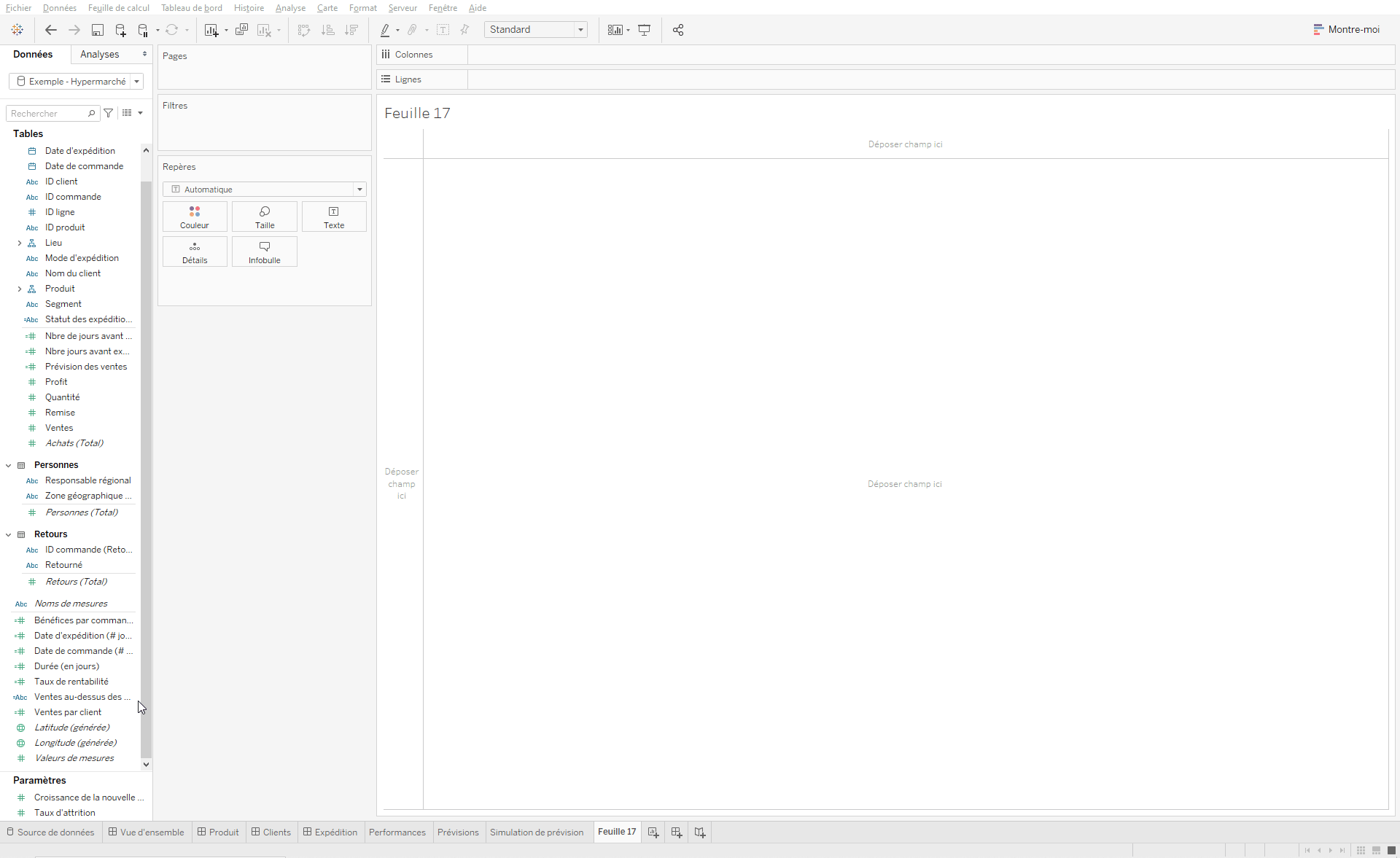 création du graphique