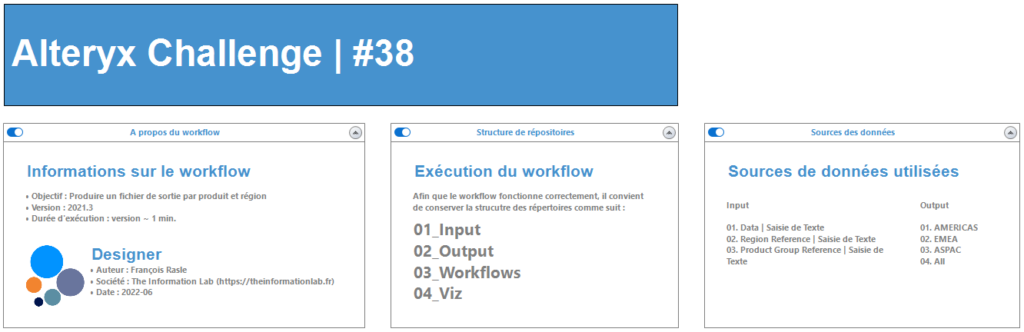 Exemple de documentation d'un workflow Alteryx Designer